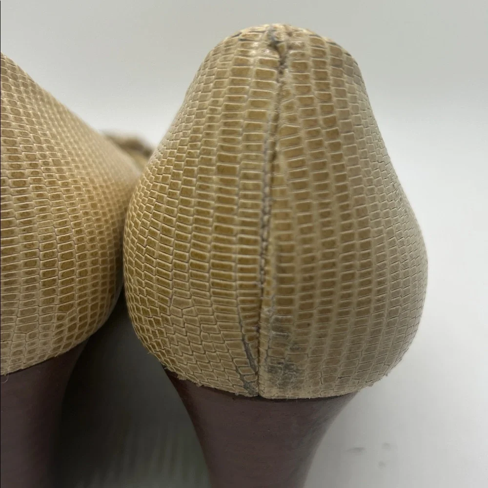 Tory Burch Sexy Tan Peep-Toe Wedge Heel Shoes **Size 8.5** 🔥🔥 - Picture 12 of 12